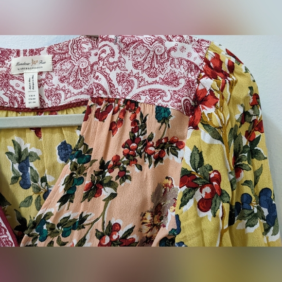 Anthropologie mixed floral wrap blouse - Picture 4 of 5